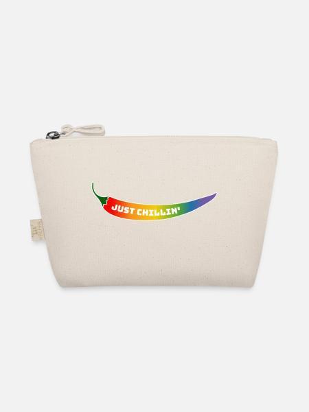 CSD T-Shirt Regenbogen Chili just chillin - Bio-Täschchen - Natur