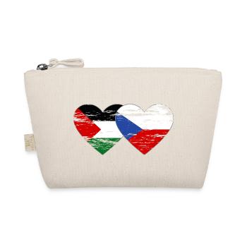 Palestine Czech Republic flag heart used - Organic Pouch - nature - Front