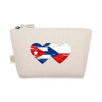 Cuba Czech Republic Flag Heart Used - Organic Pouch - nature - Front