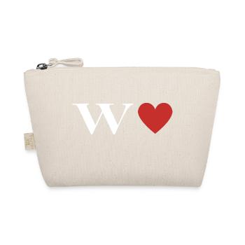 Letter w Red Heart - Organic Pouch - nature - Front
