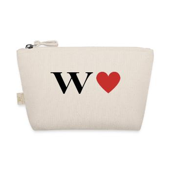 Letter w Red Heart - Organic Pouch - nature - Front