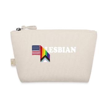 Proud Ally - Lebian Pride - Patriot USA Flag and - Organic Pouch - nature - Front