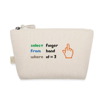 Funny SQL Query: 8-Bit Middle Finger for Geeks - Organic Pouch - nature - Front