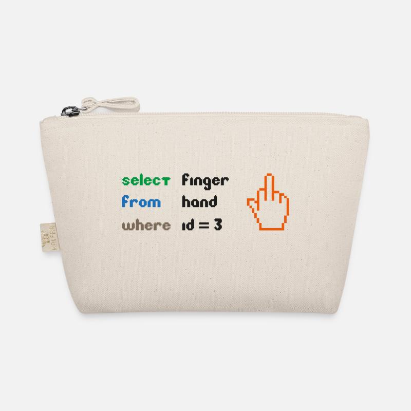 Funny SQL Query: 8-Bit Middle Finger for Geeks Organic Pouch