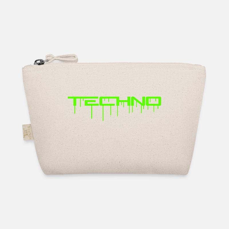Techno Grüne Graffiti Spray Tropfen Musik Spruch - Bio-Täschchen - Natur