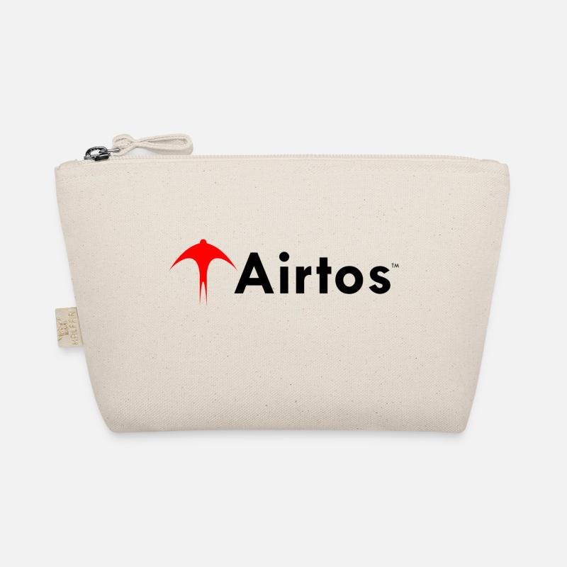 Rotes airtos LOGO + schwarzer Text Bio-Täschchen