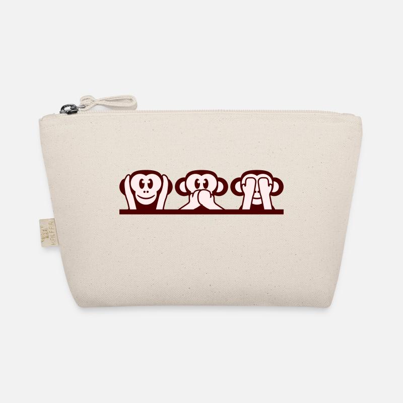 3 Wise Monkeys Hear Nothing Say See Monkey Fun Organic Pouch