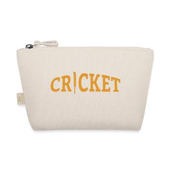 Cricket Lettering with Bat - Kricket - Bio-Täschchen - Natur - Vorne