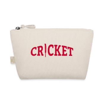 Cricket Lettering with Bat - Kricket - Bio-Täschchen - Natur - Vorne