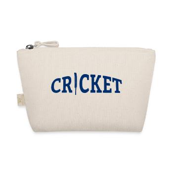 Cricket Lettering with Bat - Kricket - Bio-Täschchen - Natur - Vorne
