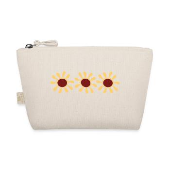 Three Small Sunflowers Series Sun Flower Pattern - Organic Pouch - nature - Front