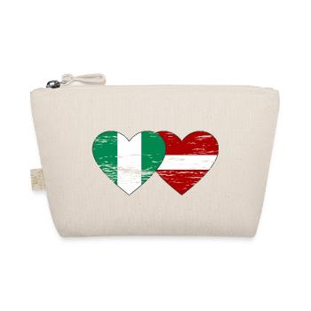 Drapeau du Nigeria Lettonie coeur utilisé - Trousse biologique - nature - Devant