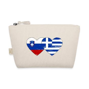 Slowenien Griechenland Flagge Herz used - Bio-Täschchen - Natur - Vorne