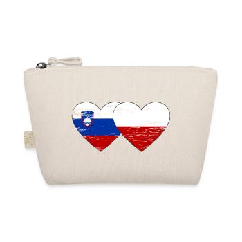 Slovenia Poland flag heart used - Organic Pouch - nature - Front