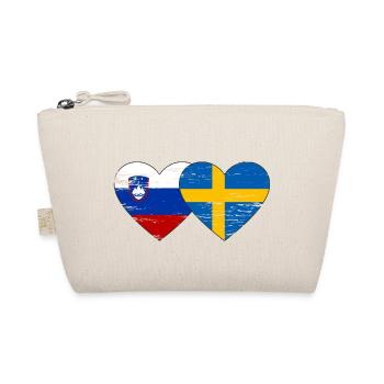 Slovenia Sweden Flag Heart Used - Organic Pouch - nature - Front