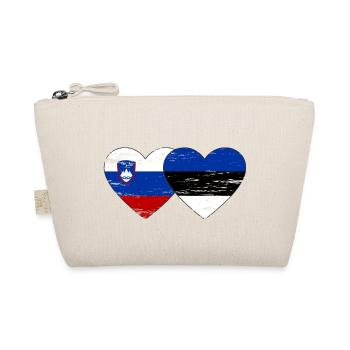 Slovenia Estonia flag heart used - Organic Pouch - nature - Front