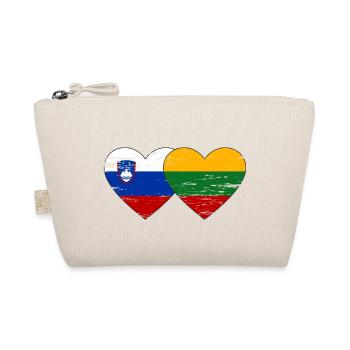 Slovenia Lithuania flag heart used - Organic Pouch - nature - Front