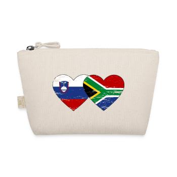 Slowenien Südafrika Flagge Herz used - Bio-Täschchen - Natur - Vorne