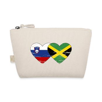 Slovenia Jamaica flag heart used - Organic Pouch - nature - Front