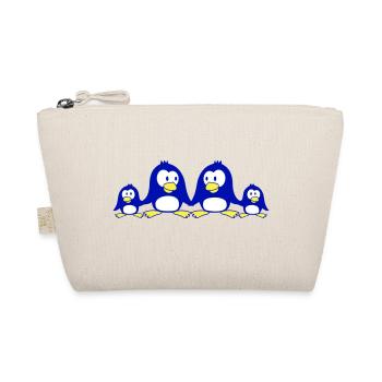 Penguin Family Two Kids Mom Dad Cute Together - Organic Pouch - nature - Front