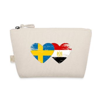 Sweden Egypt Flag Hands Heart Shape Used - Organic Pouch - nature - Front