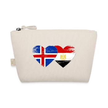 Iceland Egypt Flag Hands Heart Shape Used - Organic Pouch - nature - Front