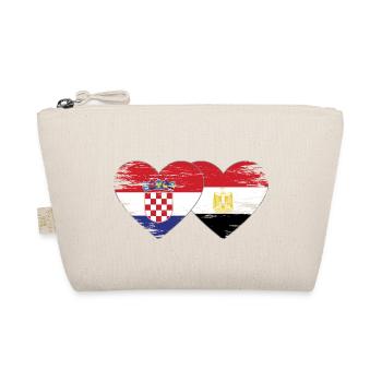 Croatia Egypt Flag Hands Heart Shape Used - Organic Pouch - nature - Front