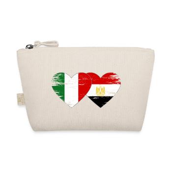 Italy Egypt Flag Hands Heart Shape Used - Organic Pouch - nature - Front