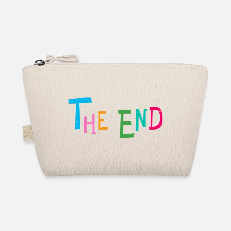 The End: Multicolour Playful Typography Organic Pouch
