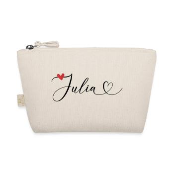 Julia Name Vorname Kalligrafieherz - Bio-Täschchen - Natur - Vorne