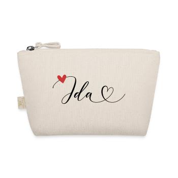 Ida Nom Prénom Calligraphie Coeur - Trousse biologique - nature - Devant