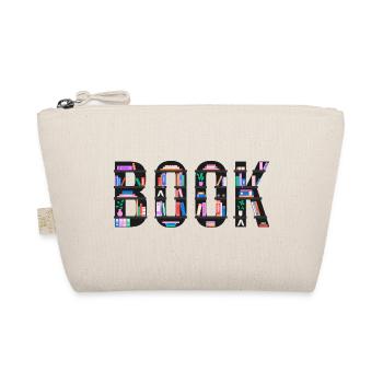 Book Spelled with Bookshelves, Reading and Literat - Organic Pouch - nature - Front