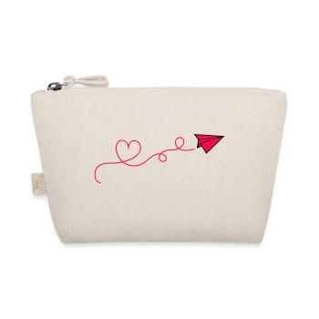 Paper Airplane Heart - Organic Pouch - nature - Front