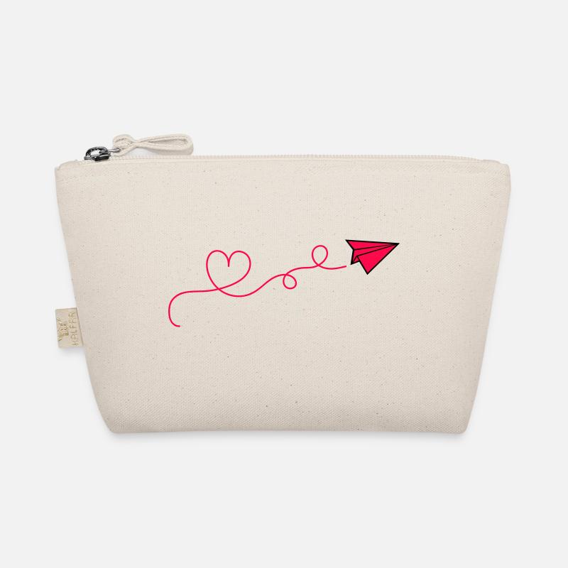Paper Airplane Heart Organic Pouch
