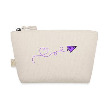 Paper Airplane Heart - Organic Pouch - nature - Front
