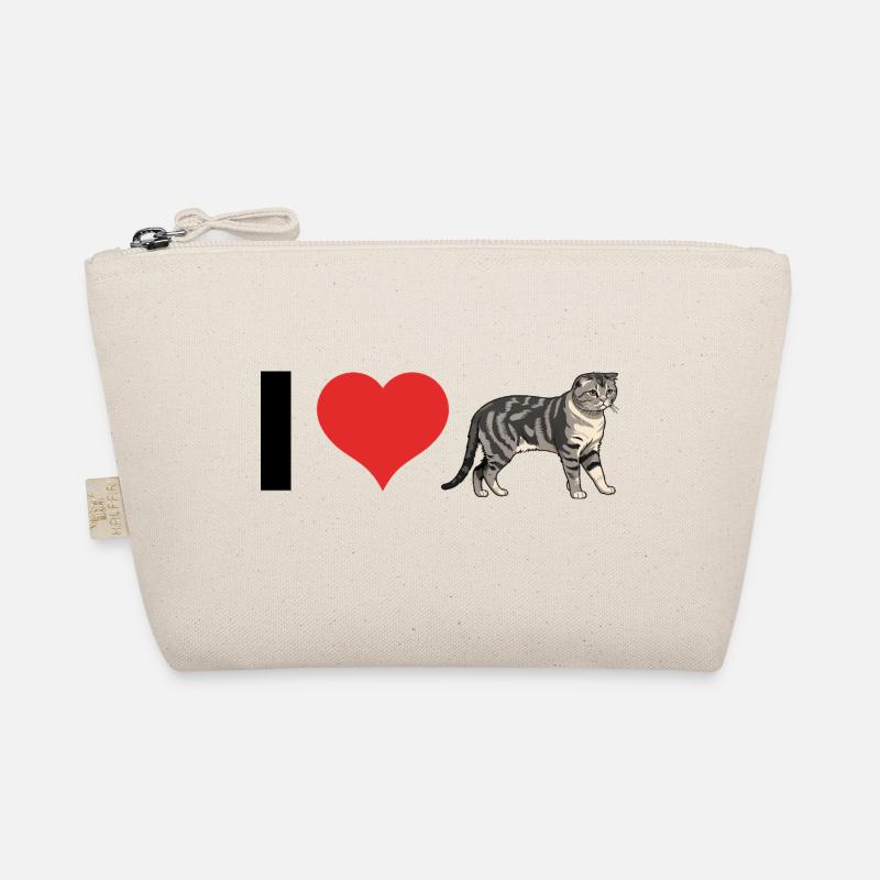 I love Scottish Fold - Cute Cat Sticker Bio-Täschchen