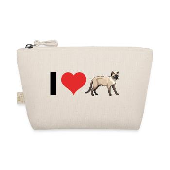 I love Siam Cats - Cute Pet Cat Design - Bio-Täschchen - Natur - Vorne