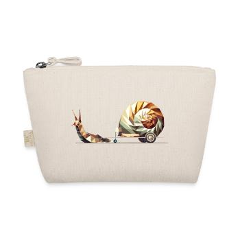 Snail with caravan – Slow Travel as art - Organic Pouch - nature - Front
