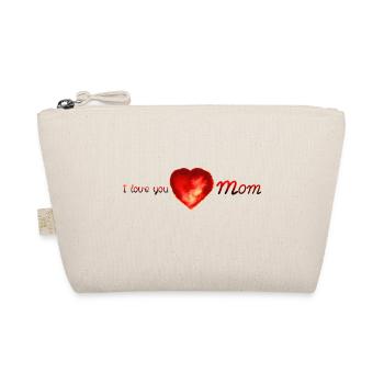 Ich hab dich lieb, Mama. Abstraktes buntes Aquarell Herz - Bio-Täschchen - Natur - Vorne