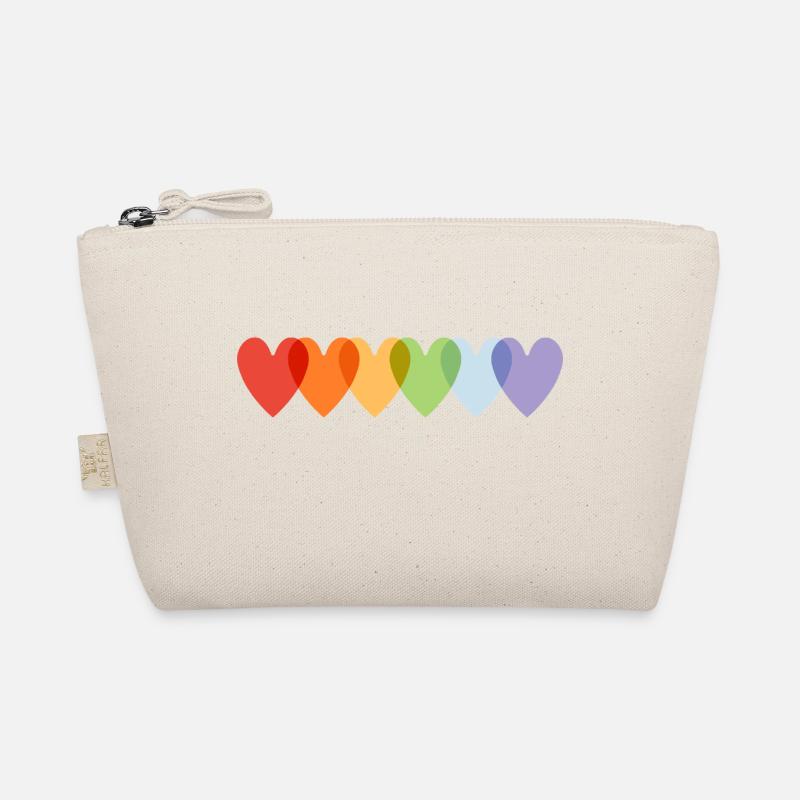 Rainbow Hearts Pride - Bio-Täschchen - Natur