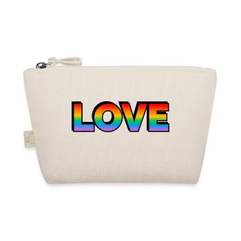 LOVE LGBT Pride Month rainbow text - Organic Pouch - nature - Front