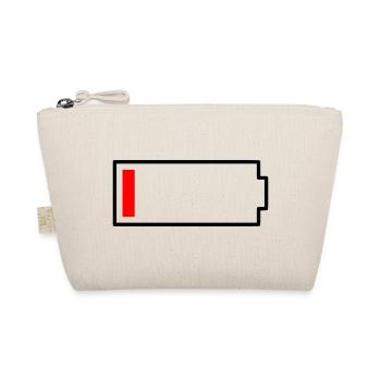 Battery Empty Icon | Funny statement for tired - Organic Pouch - nature - Front