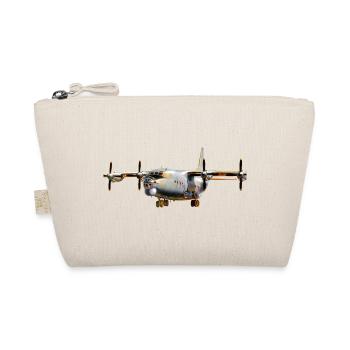 Vintage Transport Airplane Silhouette - Organic Pouch - nature - Front
