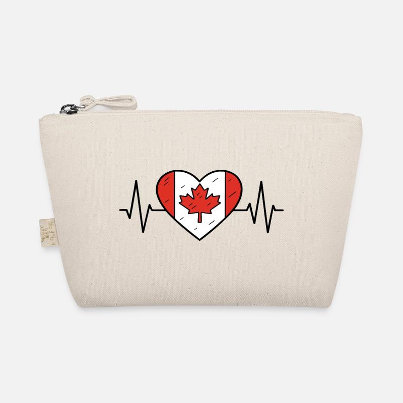 Canada Heartbeat Line Drapeau Amour Voyage Design Trousse biologique