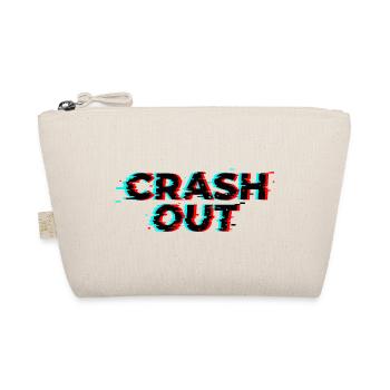 Crash Out – Glitch-Stil Schwarz Rot Cyan - Bio-Täschchen - Natur - Vorne