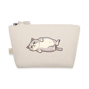 Dessin animé Chat Endormi en Gros Chat Gris et Blanc - Trousse biologique - nature - Devant
