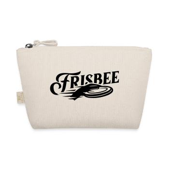 Frisbee Wurfscheibe Schriftzug Schwarz - Bio-Täschchen - Natur - Vorne