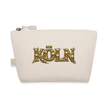 KÖLN | Goldene Schädelbuchstaben - Bio-Täschchen - Natur - Vorne