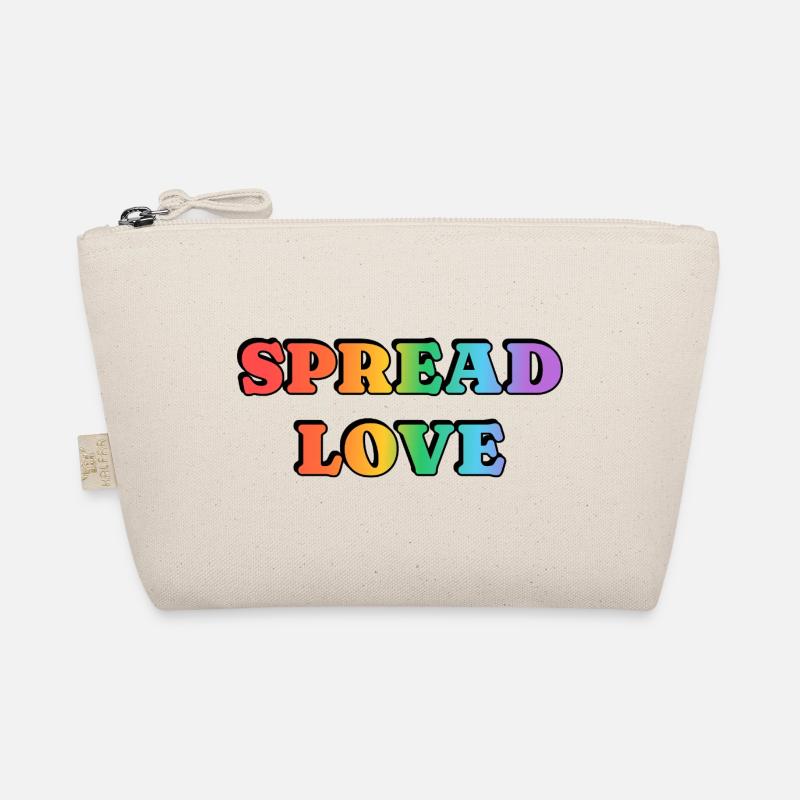 Spread Love Rainbow Bold Typography Organic Pouch