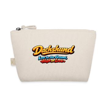 Dachshund: Low terrain, high love - Organic Pouch - nature - Front